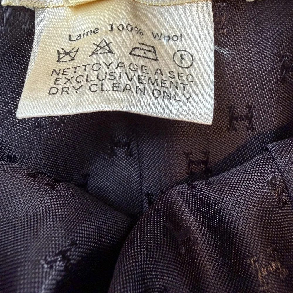 Hermes Skirt Womens 44 Gray Wool High Waist Belted‎ Pencil France Paris Designer